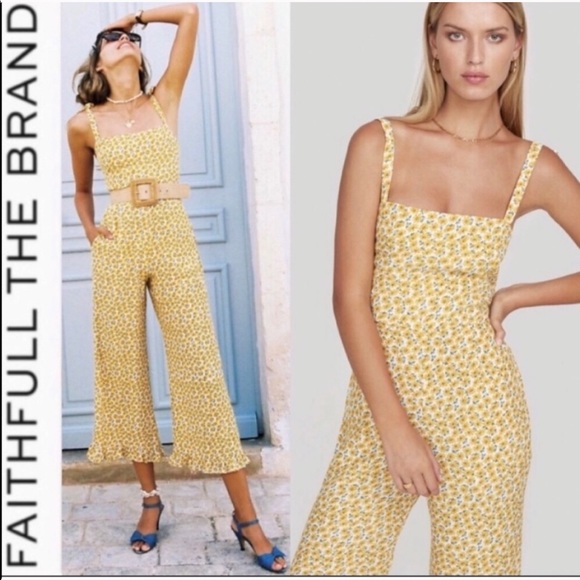 faithfull the brand yellow jumpsuit